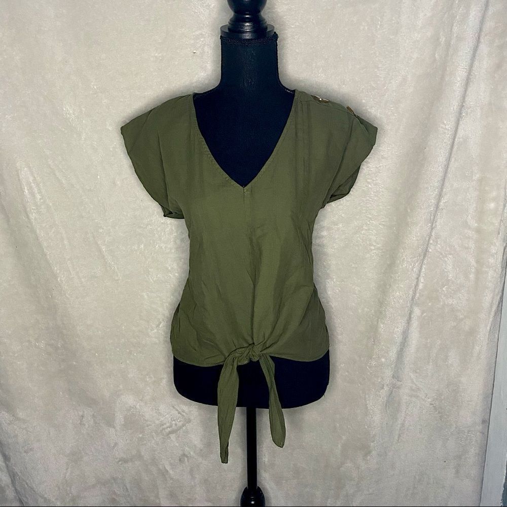 June & Hudson Olive Green Blouse